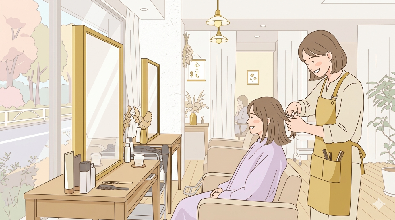 美容室でのサービス風景